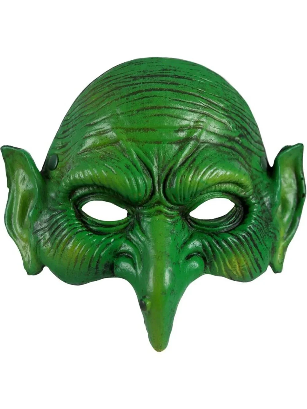 Spooky Green Goblin Mask for Halloween, Witch Masquerade Costume Accessory